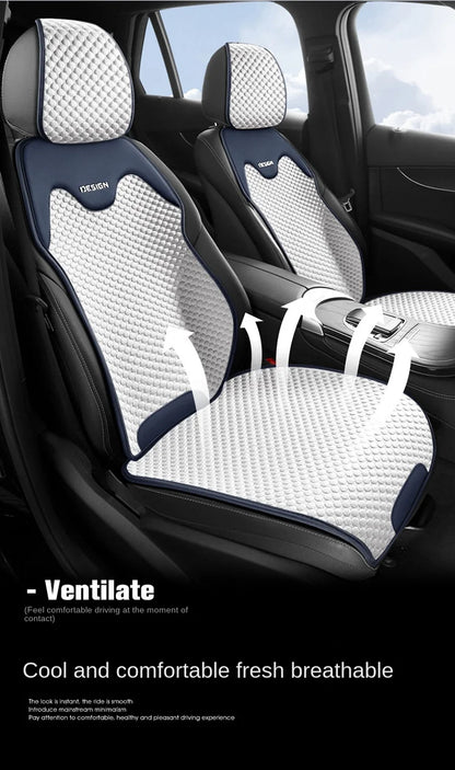 Universal Ice Silk Car Seat Cushion Breathable Seat Cover Sweat Absorption Cool Cushion Universal Split Single Sitting Rear Set
