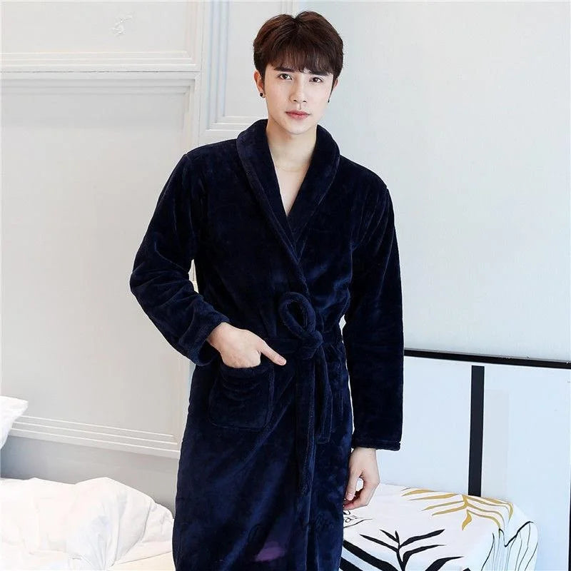 Thiened Long Pajamas Couples Flannel Spwear Coral Fce Home Clothes Men Women Robe Autumn Winter Nightgown Casual Sle