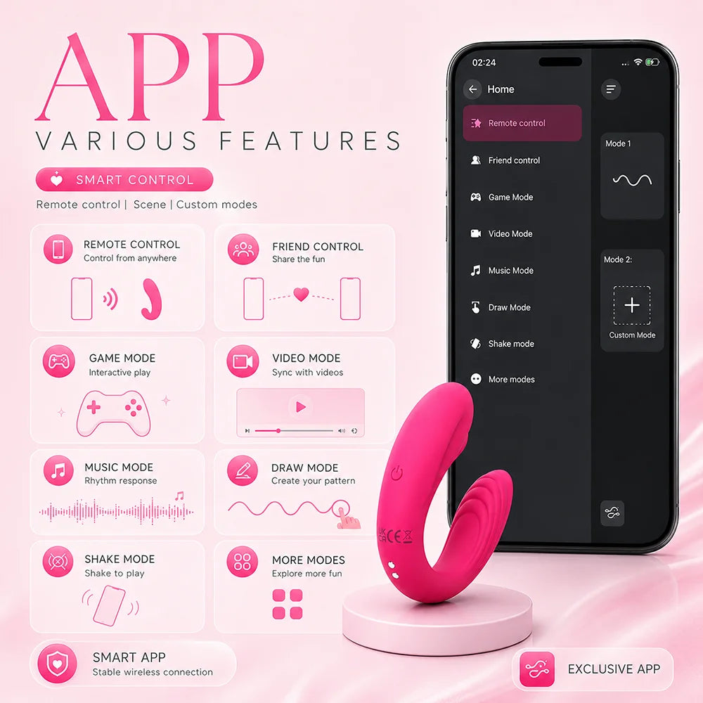 App Control Wearable Vibrator for Women 6-Vibration 6-Suction Modes Soft Silicone Quiet IPX5 Water Resistant Magnetic Charging