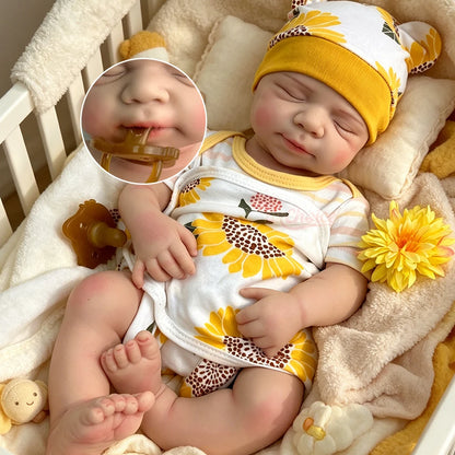 20Inch Open Mouth Pascale Full Soft Body Silicone Reborn Baby Lifelike Skin Veins Doll Anatomically Correct for Gift