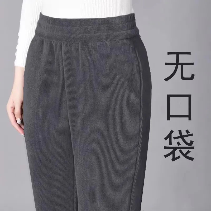 Thickened Lamb Velvet Fleece Lined New Loose Harlan Pants Fashionable All Match Casual Pants mid Aged And Elderly Best Selling