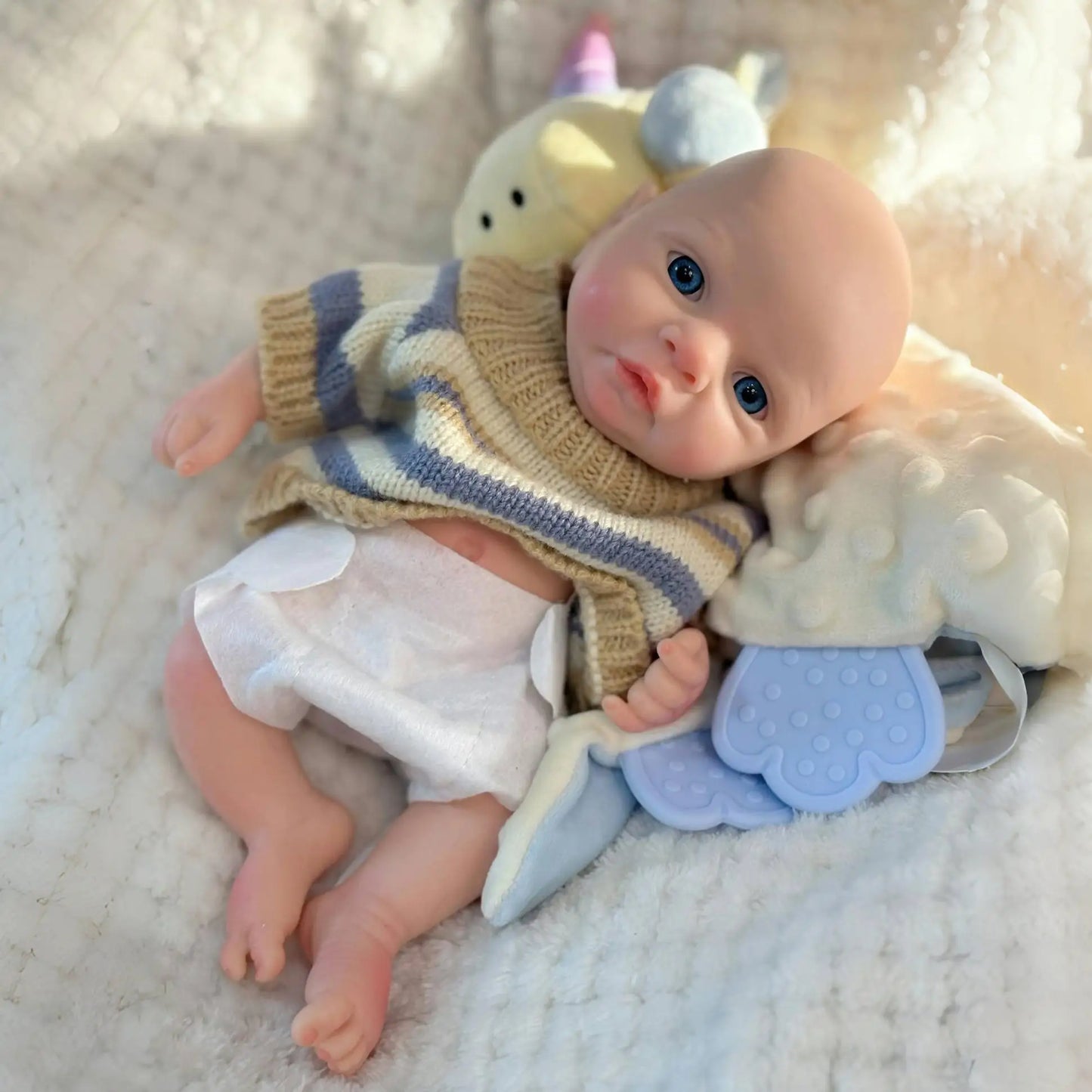 25CM Silicone Boy Reborn Dolls Painted Full Body Soft Solid Silicone Newborn Baby Dolls For Gifts reborn de silicone real cuerpo