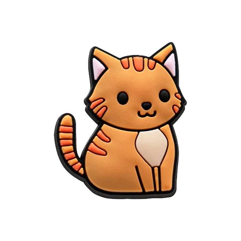 1/100pcs Cat Pin for Shoe Sphinx Orange Cat Black Cat Cute Shoe Charms for Women Girl Kids Sandal Accessories Buckle Decorations