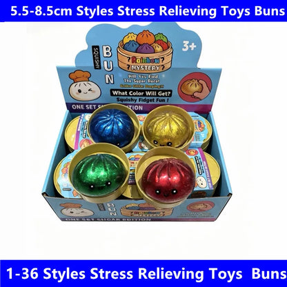5.5/8.5cm Stress 1-12Pcs Dumpling Squash Toy Dampaline Squishy with Box Dumplings Sensory Squeeze Toy for  Relief Gift Birthday