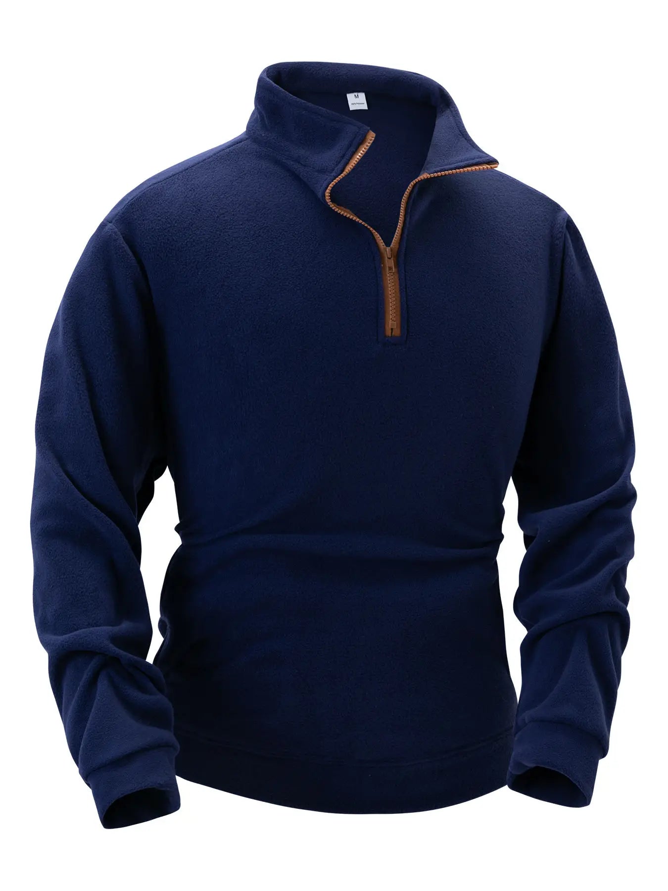 Quality thickened fleece men's long sleeved zipper collar pullover sweater men's sportswear soft shell men's jacket