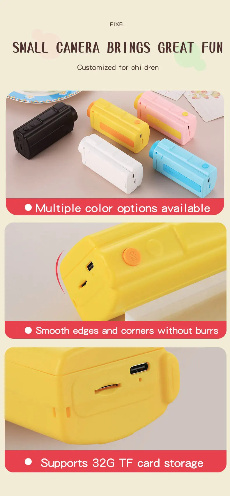 Kids Video Camcorder 1080P 20 MP High Resolution Portable Mini Digital Camera with 2.4 Inch Large Display Screen Birthday Gifts