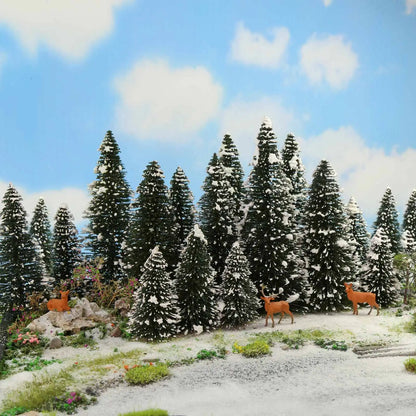XS0804 Evemodel Model Snowy Pine Trees Deep Green Christmas Pines for HO O N Z Scale Xmas Decor Layout S0804