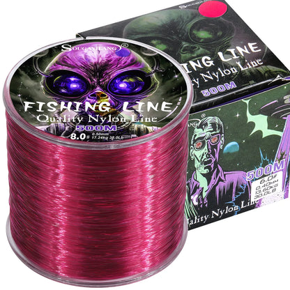 Sougayilang Nylon Fishing Line Strong Tensile and Wear-resistant Fishing Line 500m Capacity Freshwater Saltwater Fishing Line