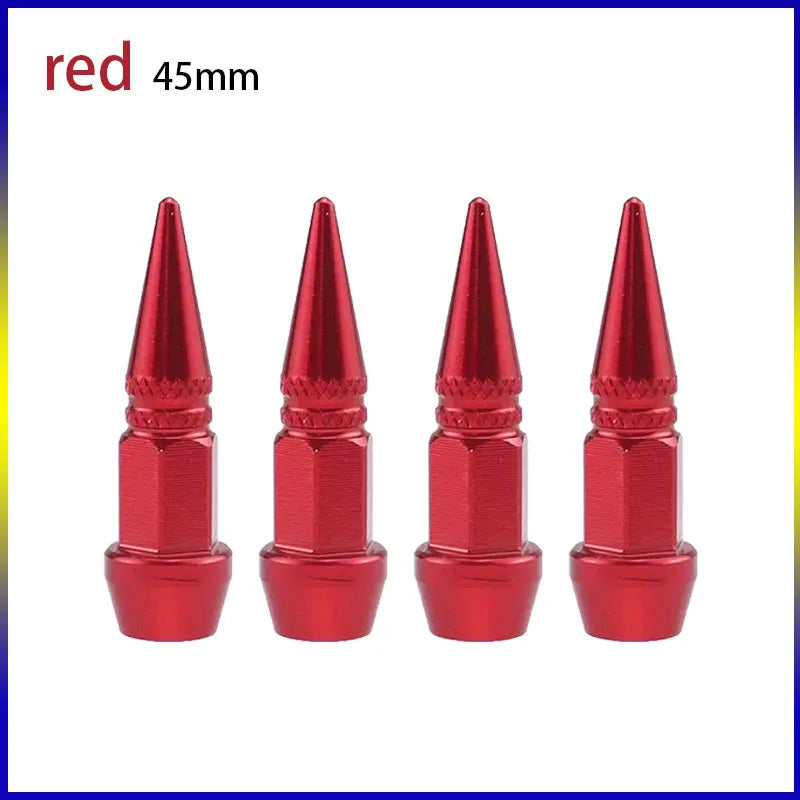4pcs 45mm 60mm Universal Car Tire Valve Stem Cap Wheel Rim Stem Spike Shaped Dust-proof Air Metal Cap Cover for Motorcycle