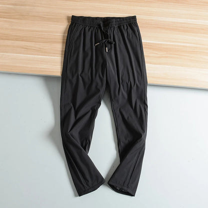 Men's Winter down Pants 90 Duck Feather Filling Windproof Warm Water Resistant Casual Business Style Long Polyester Fabric