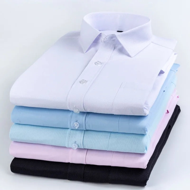 Men's Striped Long Sleeve Shirts 2026 Autumn Anti-wrinkle Business Shirt Fashion Casual Comfortable Breathe Slim Fit Shirts