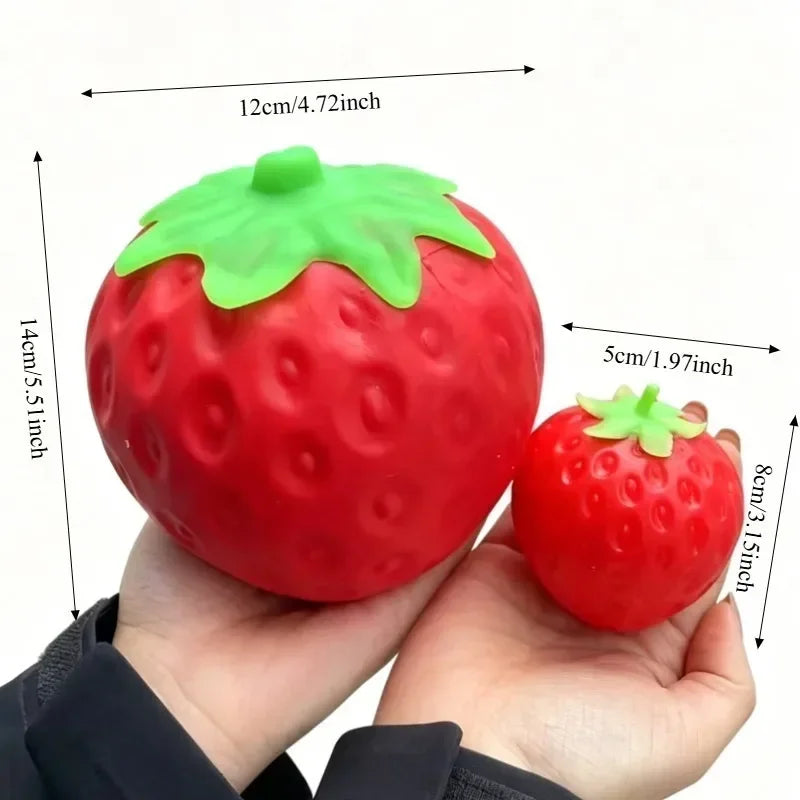 Giant Strawberry Squishy Toy Extra Large Size Strawberry Fidget Toys Slow Rising Shapeable Venting Ball for Adults Friends Gifts