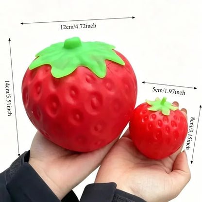 Giant Strawberry Squishy Toy Extra Large Size Strawberry Fidget Toys Slow Rising Shapeable Venting Ball for Adults Friends Gifts