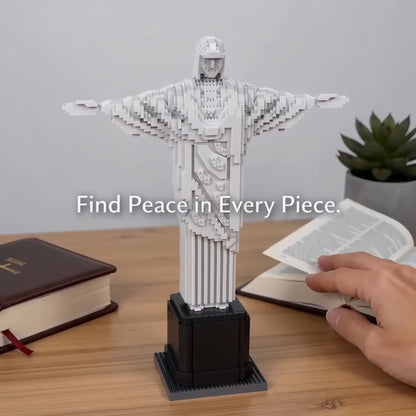 KNEW BUILT 2787Pcs 45cm Christ the Redeemer Model: Epic Brazil Landmark Micro Blocks, World Architecture DIY Set, Sacred Gift