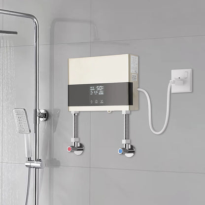 110V 4000W Mini Electric Water Heater,Silver/Gold ABS Instant Hot Water Heater with Remote Control for Kitchens