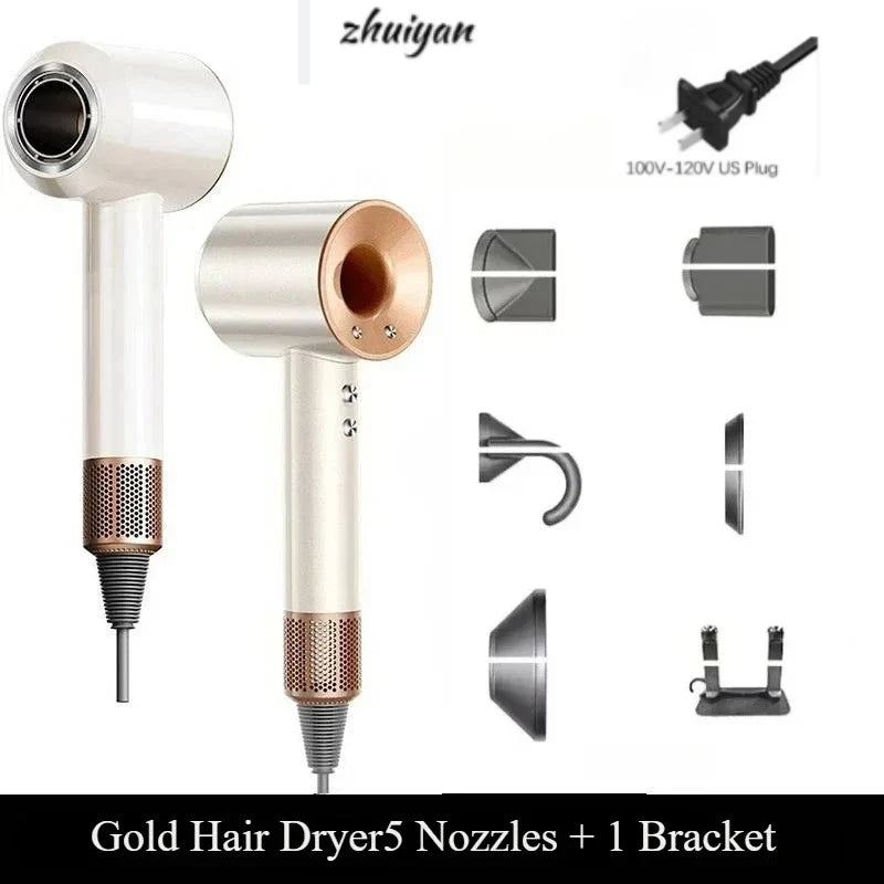 2026 Home Travel Professional Leafless Wall-mounted Hair Dryer Negative Ion with Air Collecting Scattering Nozzle Salon Tool