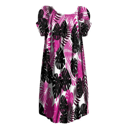 New Design Customize Polynesian Print Micronesian Loose Casual puffy dress Plus Size Women Clothing