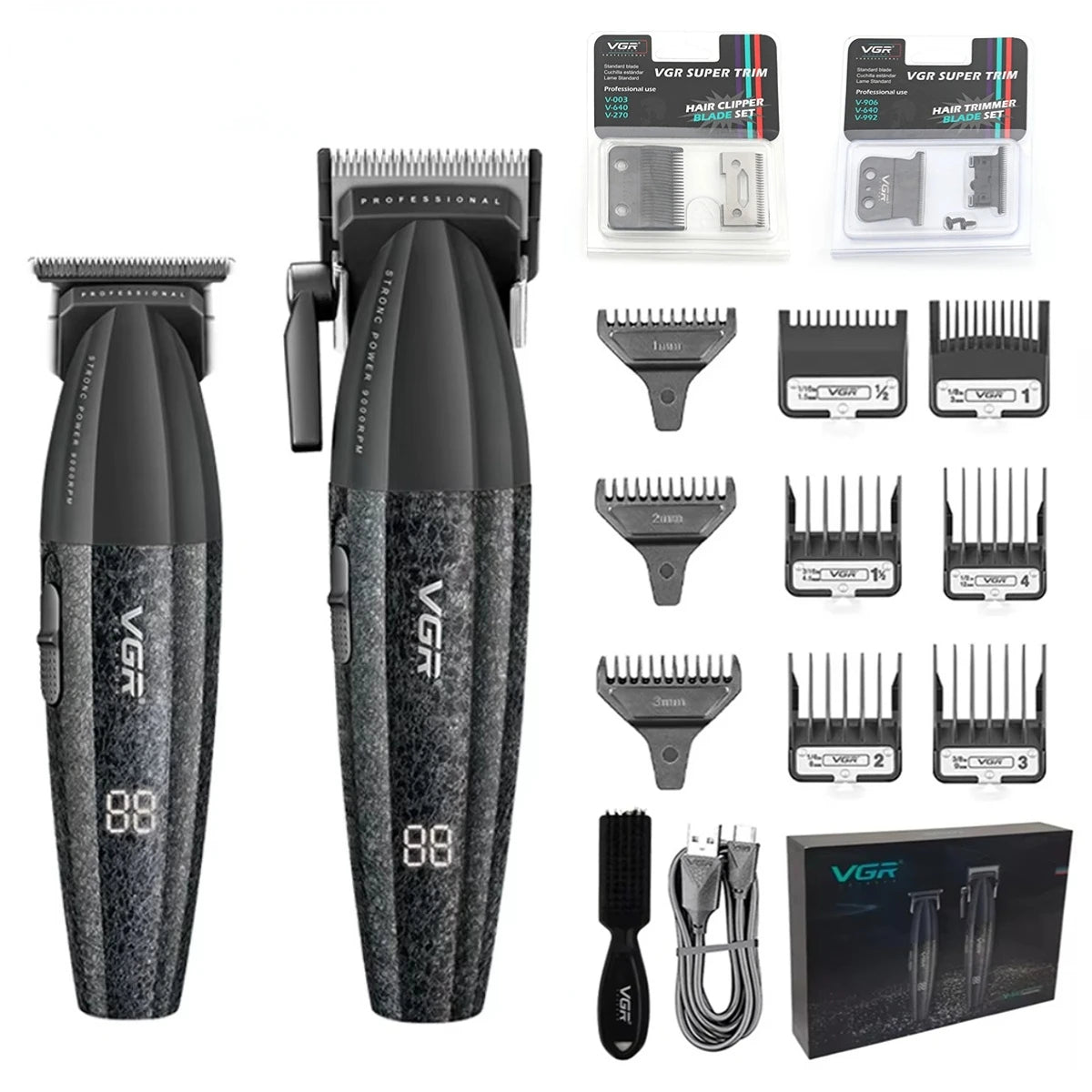 VGR Hair Clipper Professional 9000RPM Hair Cutting Machine Face Shaver Reciprocating Beard Trimmer Hair Trimmer for Men V-640 S3
