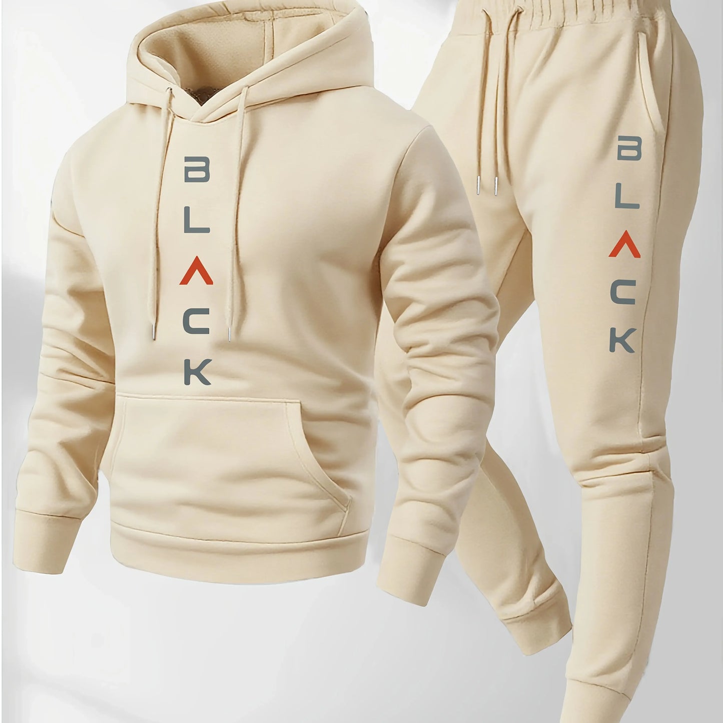 Men's fashionable printed hooded sweatshirt and sweatpants soft and comfortable autumn and winter hot item warm hooded set