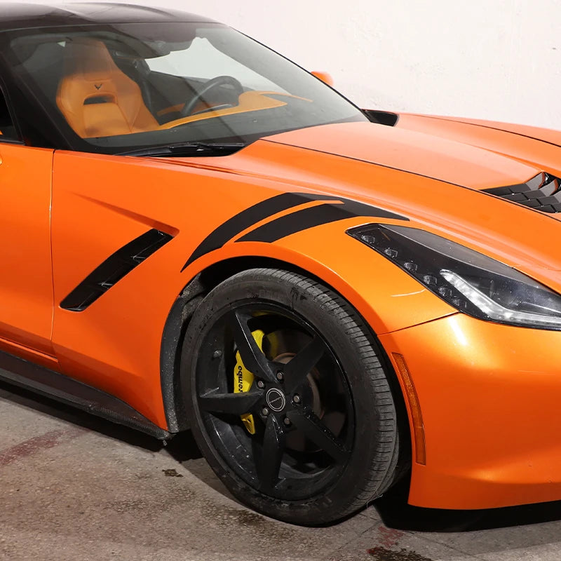 1Pair Sport Racing Side Fender Decals Car Decoration Stickers For Chevrolet Corvette C7 2014-2019 Automobile Accessories