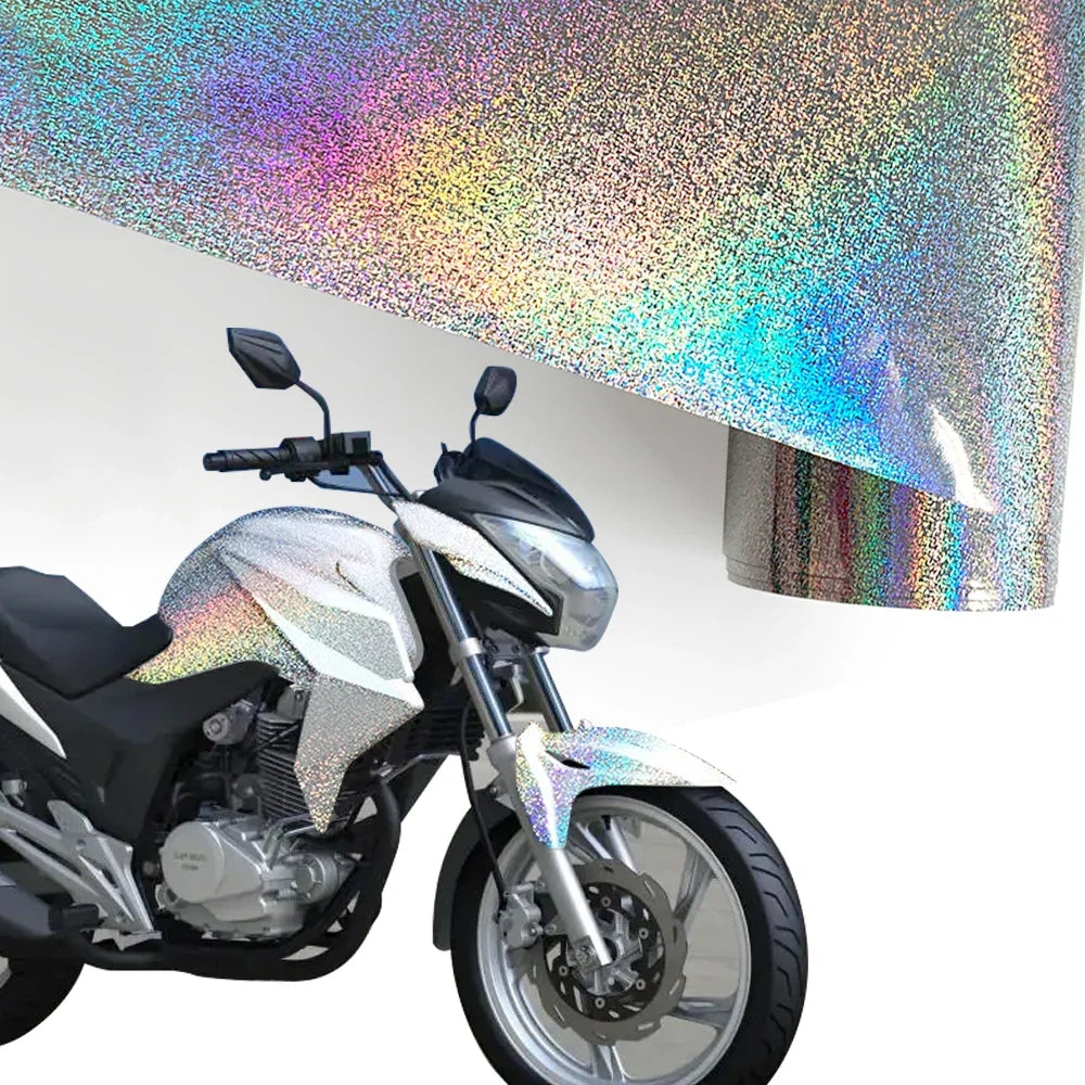 Car Stickers Laser Dot Silver Sticker Vinyl Wrap Diy Car Body Color Change Sticker Waterproof Scratch Resistant Car Accessories