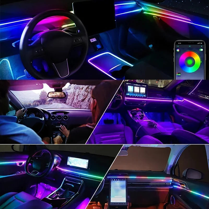 For BMW Only Neon Car Ambient Lights Full 213 Colors Streamer RGB LED Interior Hidden Ergonomic Strip For F10 F20 F30 G20 G30