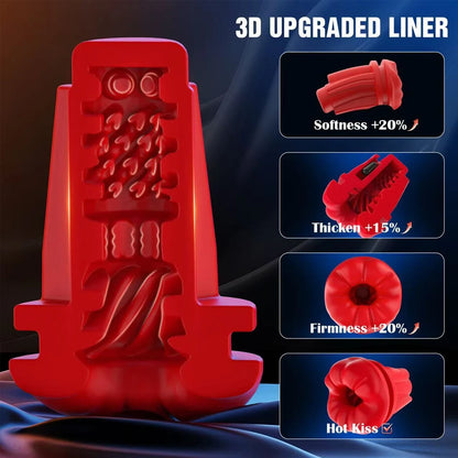 Male Masturbator 5IN1 Male Sex Toy with 9 Vibrating & 3D Mouth Stroker Cup Pocket Pussy Adult Sex Toys & Games Blowjob Toy