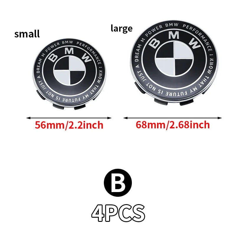 4Pcs/Set 56MM/68MM wheel hub center cap For BMW M X1F48 F13 G16 F33 E24 G23 G30 E70 F91 E92 F11 G80 X6E71 E86 F10 G60 G22 E46