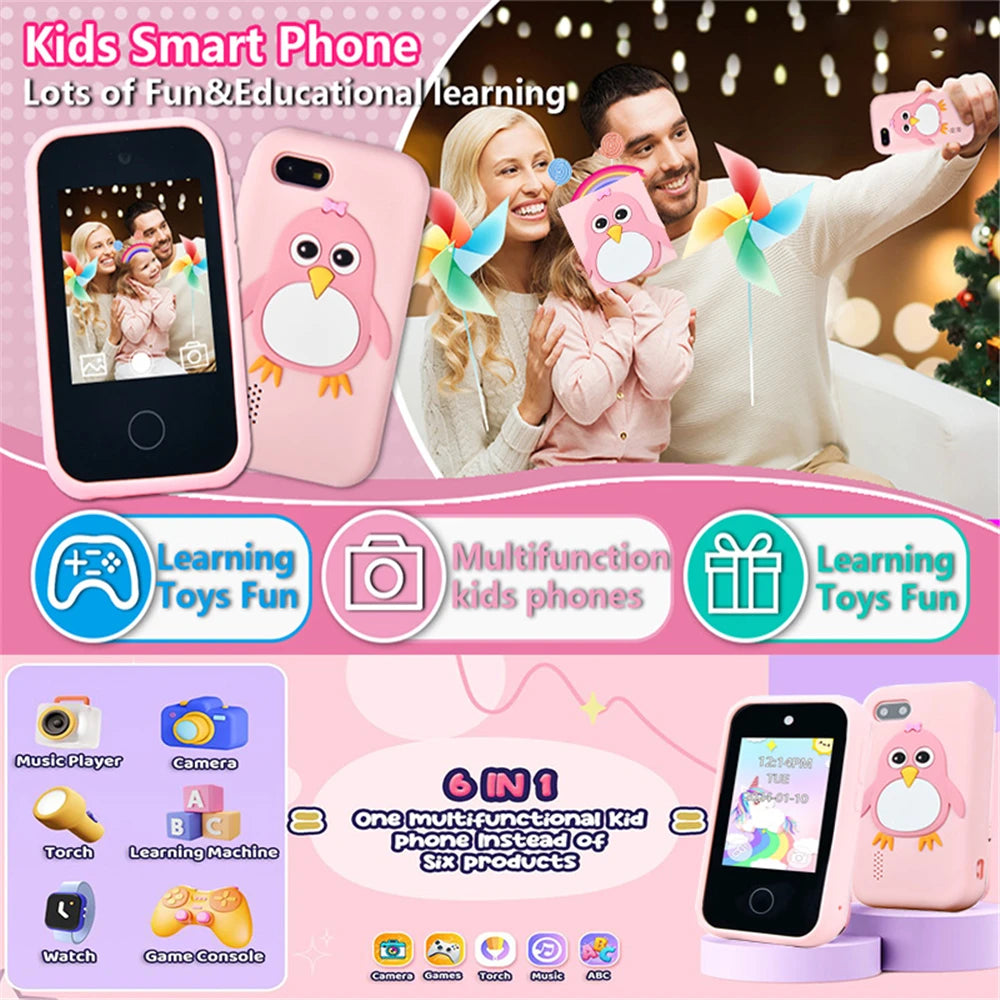 Children Smart Phone Camera Kids Toys Touchscreen Unicorn Mobile MP3 Player Digital Camera Educational Toys for Girl Boy
