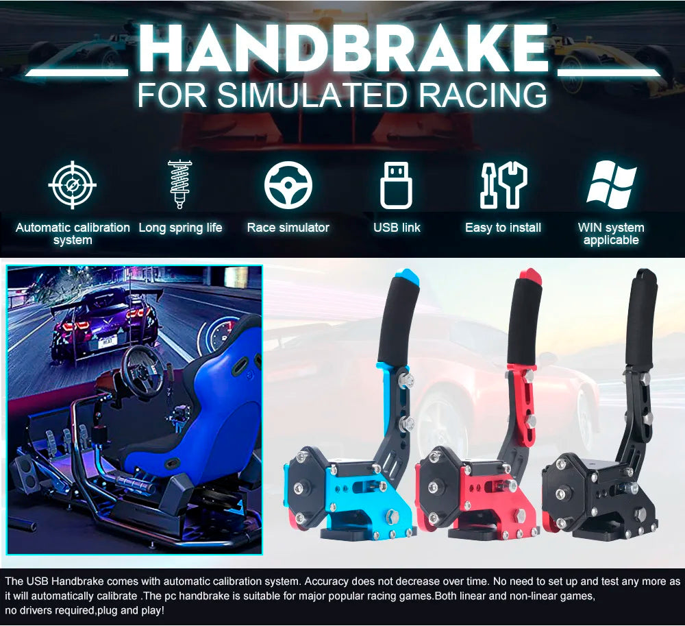 Sim Rui to Pc Handbrake Simracing Hand Brake Sim Racing Cockpit Usb Brakes Drift Game Steering Wheel Lever Simulator