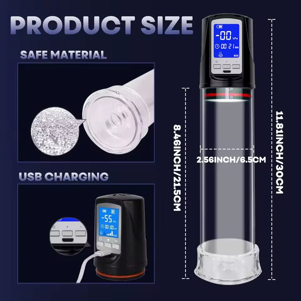 Electric Male Penis Pump Vacuum Sucking 9 Training Mode Penis Trainer Magnify Endurance Delay Ejaculation Adult Sex Toys for Men