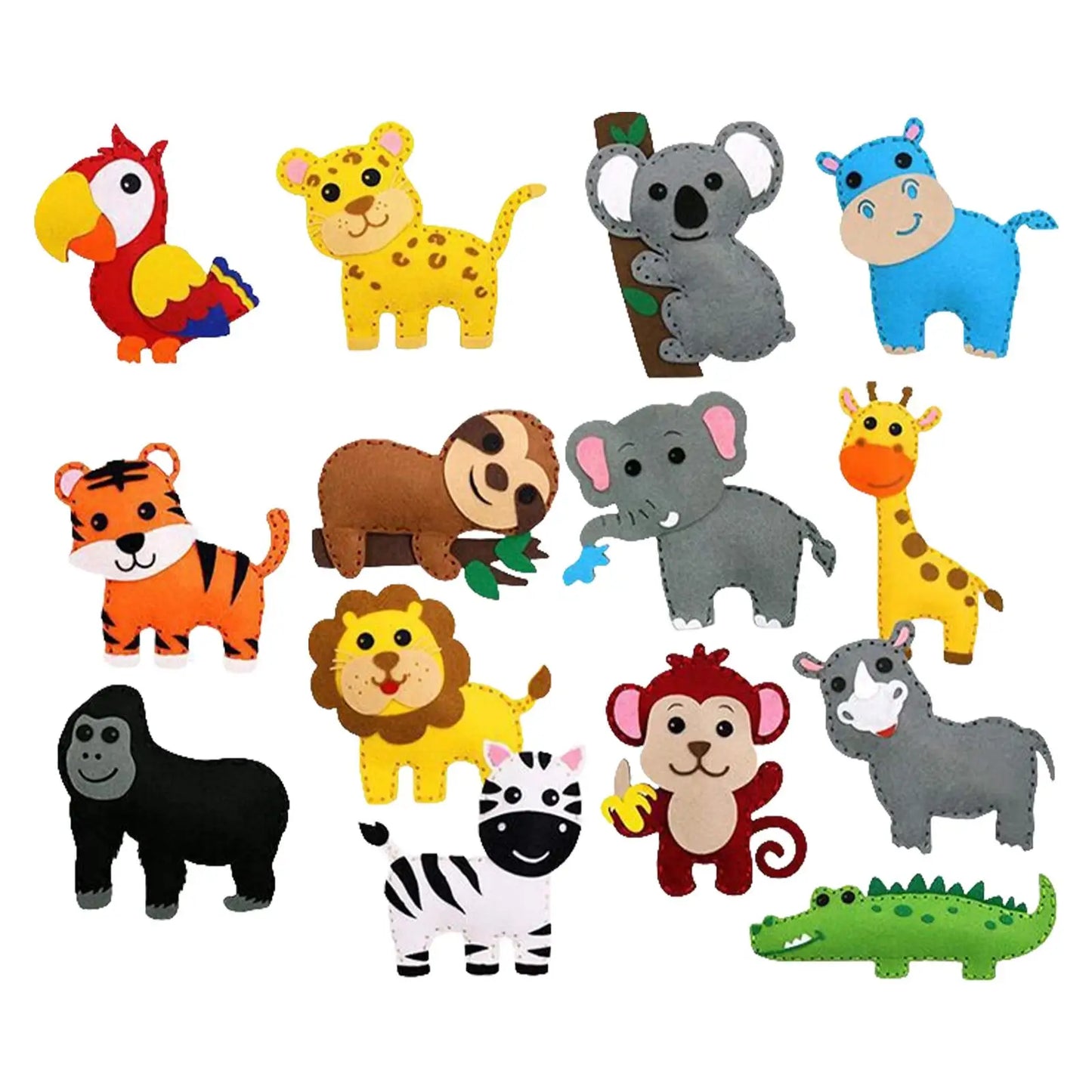 Zoo Felt Animal Animals Sewing Kits forest Children Birthday Gifts DIY Crafting and Sewing Set Felt for Beginner Kids