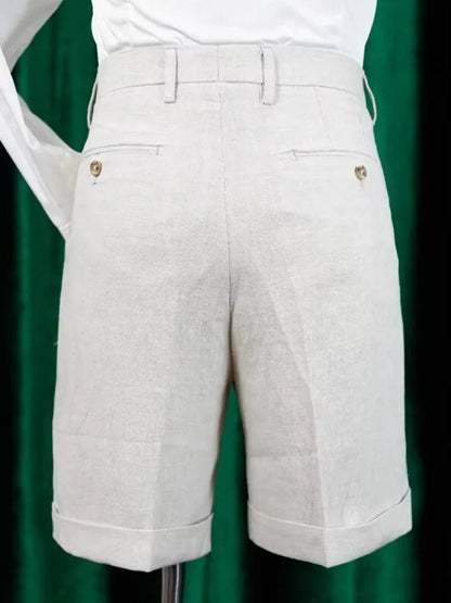 Office Men Work Summer Suit Shorts Japanese Style Solid Color High Street New Knee Length Trousers Male Straight Casual Shorts