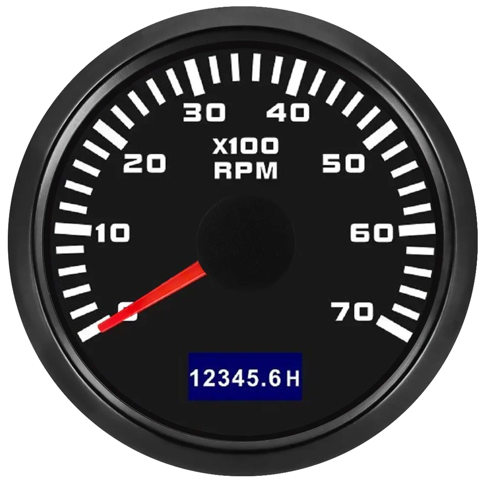3000/4000/6000/7000/8000 RPM Gauge with Hourmeter Gauge 52mm Tachometer Waterproof 7 Color Backlight Tacho Gauge For Car Boat