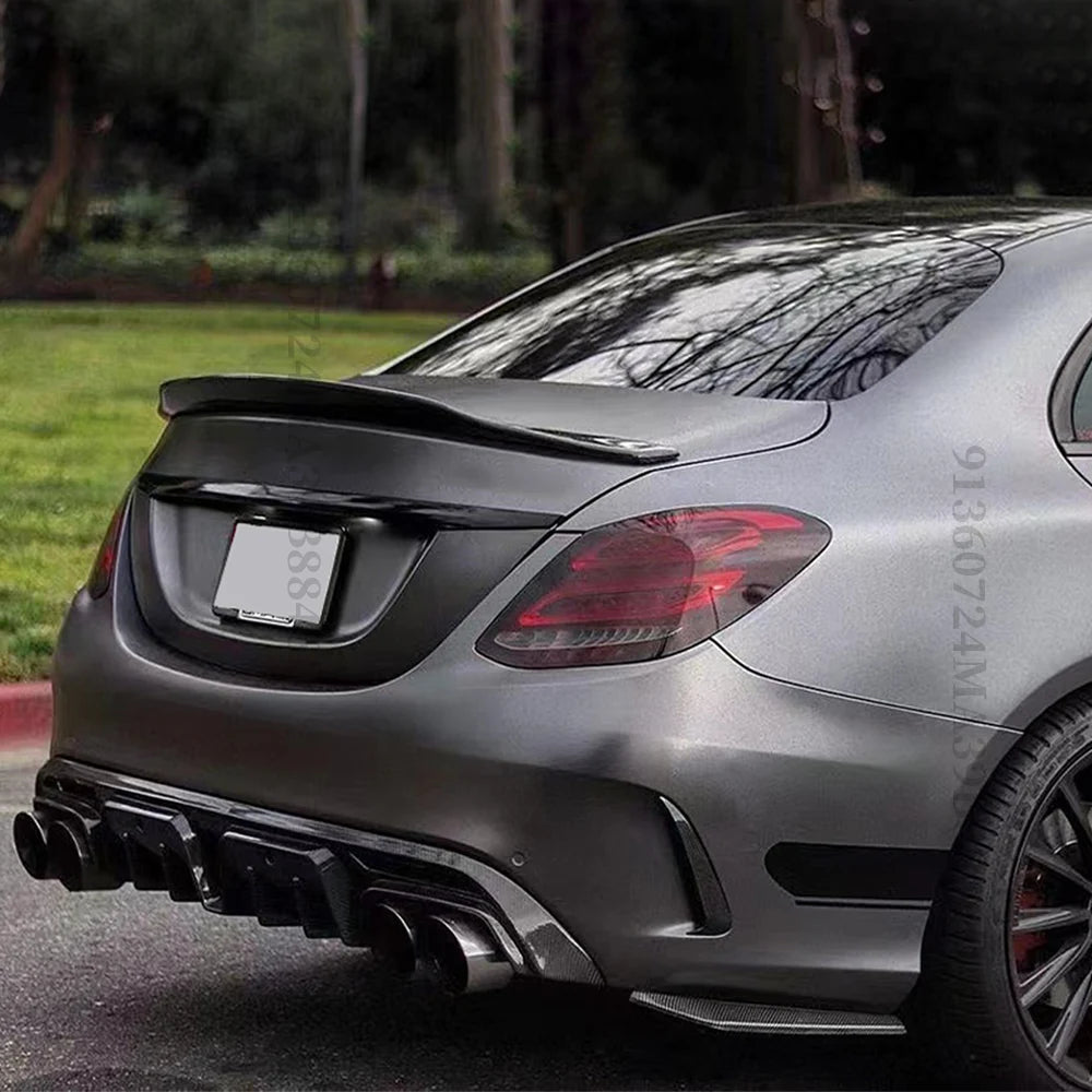 Rear Spoiler Wing Tail Splitter Diffuser Trunk Body Kit Decoration For Mercedes Benz C W205 and C63 C43 AMG 4Door 2014-2021