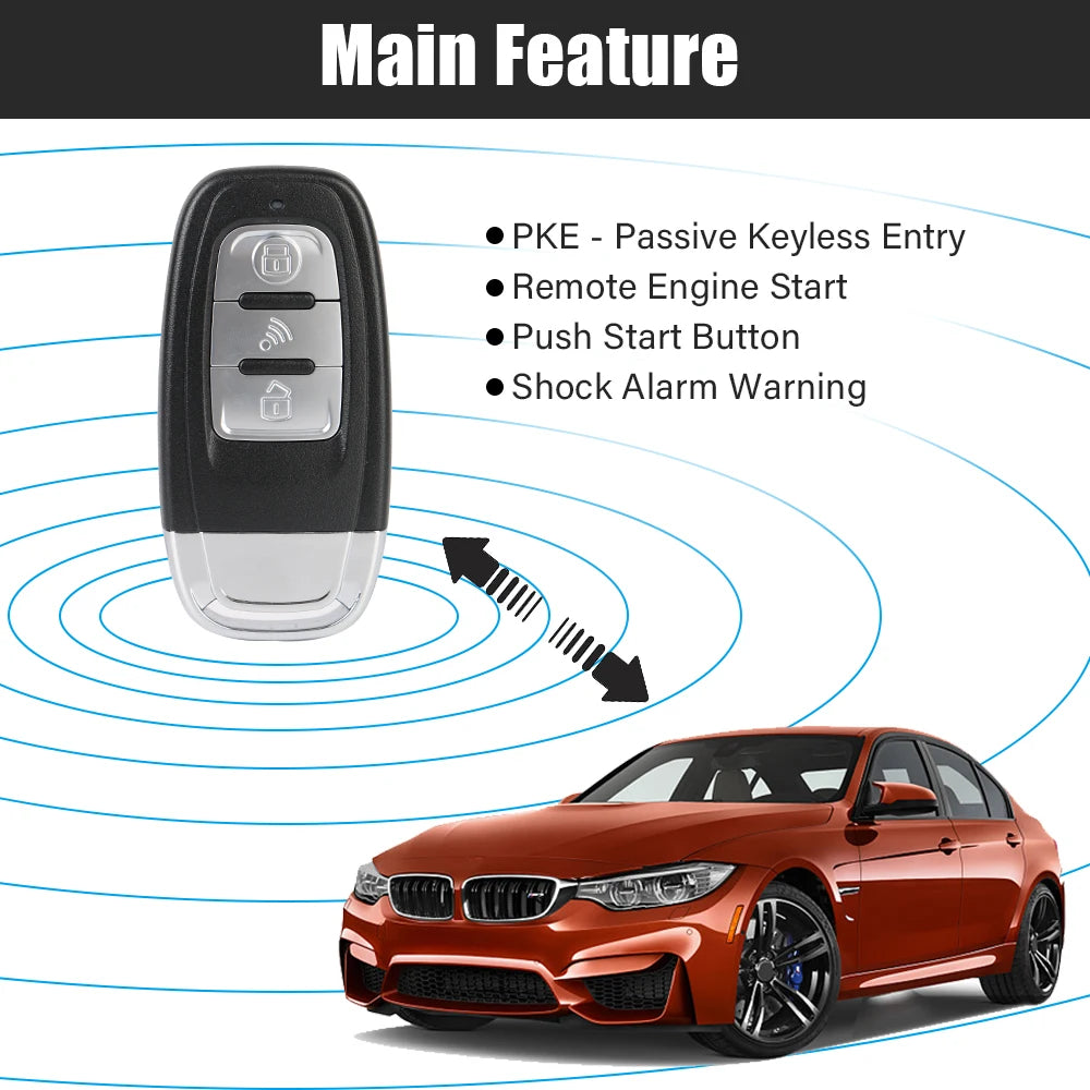 Car Smart Key Starter Alarm Bluetooth Autostart Set Auto Start Stop Push Button Keyless Entry System Skit Automotive Accessories