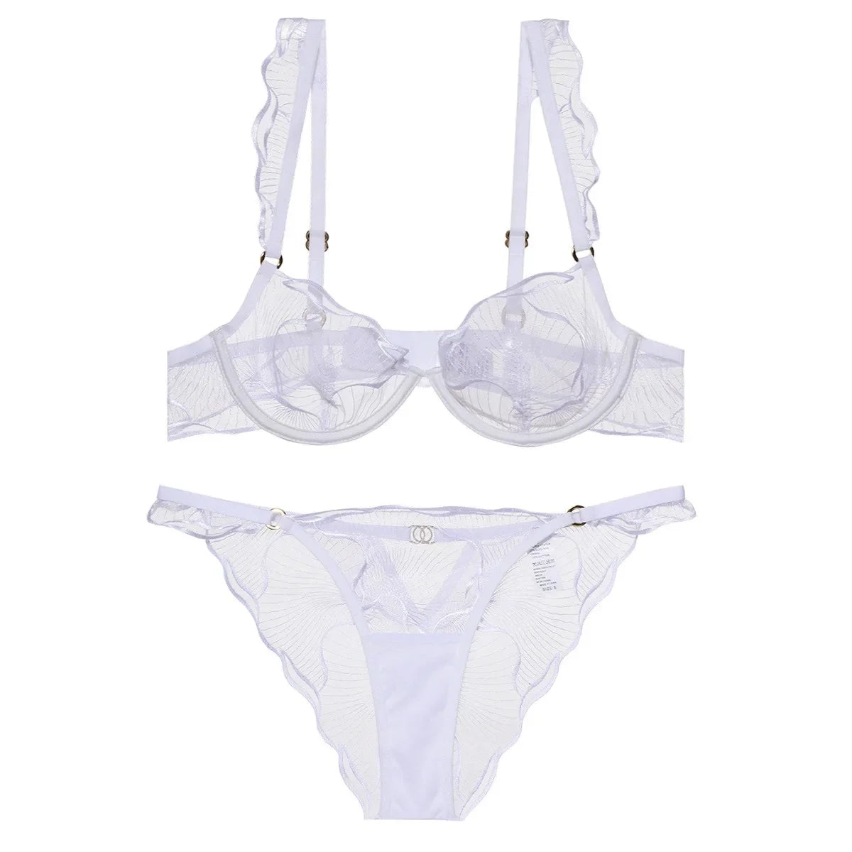 2 Pieces Summer Ultra Thin Breathable Women Underwear Sexy Lace Bra French Mesh Temptation Intimates Lingerie and Briefs Sets