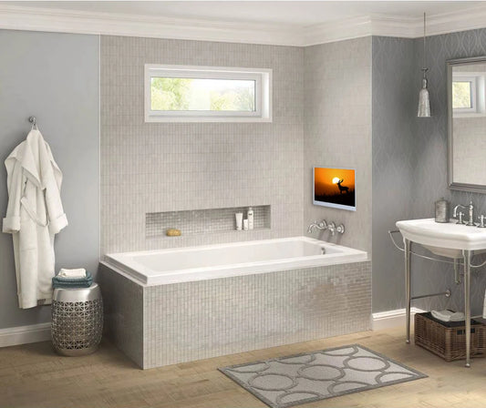 Souria 22 inches White Color Waterproof Bathroom SPA Hotel TV Built-in WiFi Bluetooth DTV Tuner Android IP66 Television