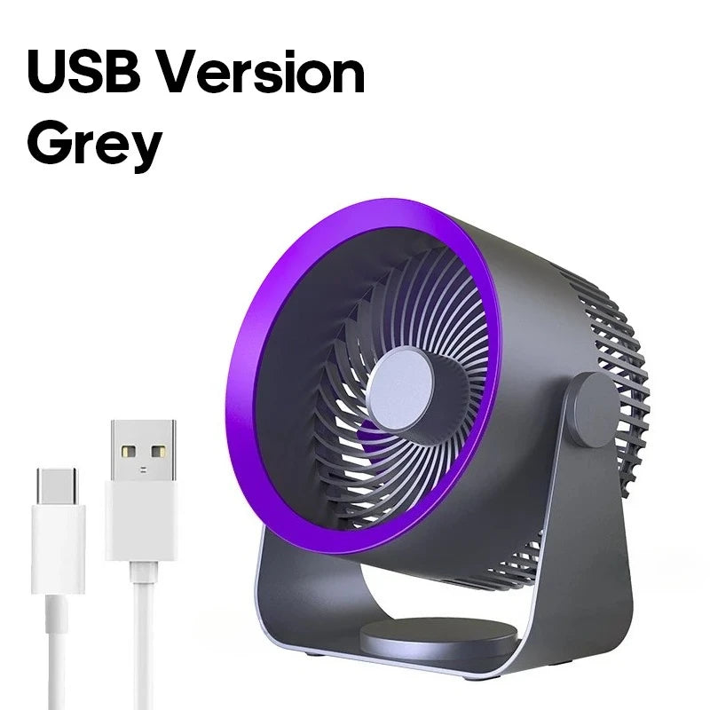 Desktop Table Fan USB Rechargeable Wall Mounted Silent High Speed Turbo Air Circulator Fan for Home Office