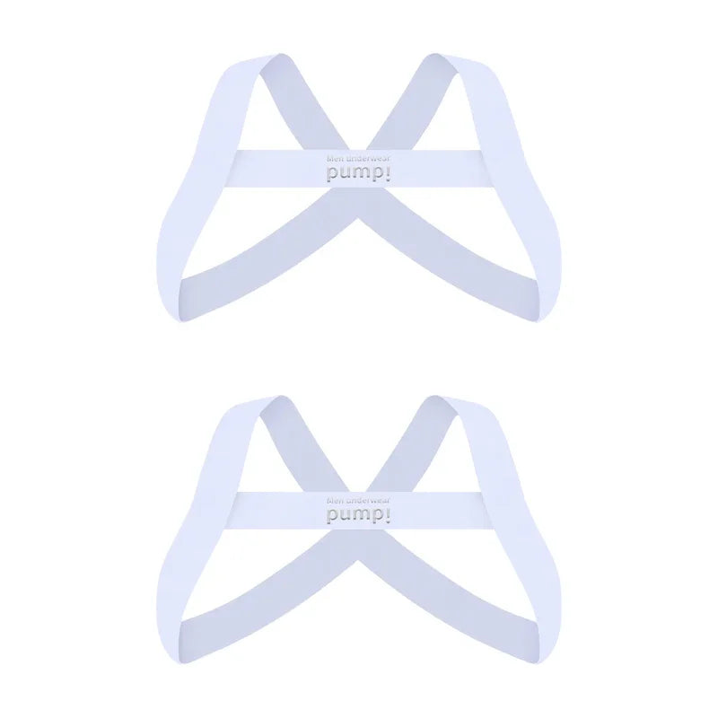 Chest Straps Men's Sexy Elastic Breast Belt Chest Bondage Muscle High Stretch Shoulder Straps Sports Fitness Club Party Costume