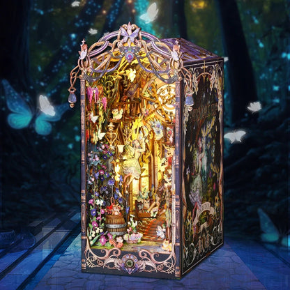 Magical DIY Book Nook Kits Miniature Doll House With LED Light 3D Puzzles Building Wooden Bookshelf Bookend Toy For Adults Gifts