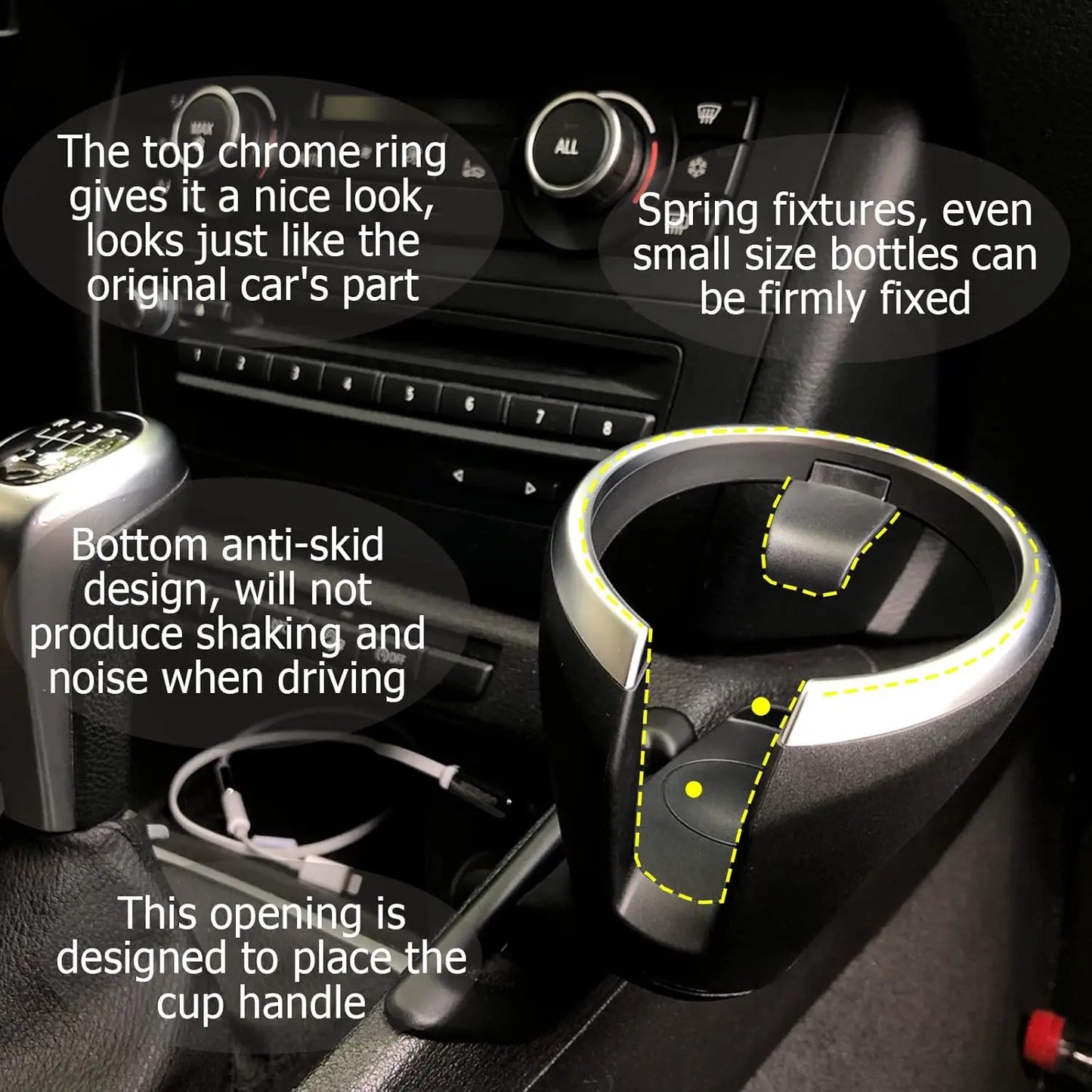 Removable Front Seat Cup Holder for BMW 135i 128i X1 E81 E82 E87 Center Console Drink Holder Kit 51160443082 51169144632