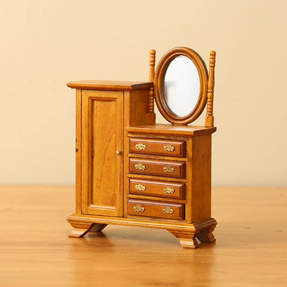 1Pc 1:12 Dollhouse Simulation Wooden Cabinet Display Cupboard Model Dollhouse Miniature Bookcase Furniture Decor Dolls House Toy