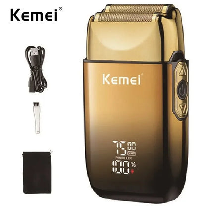 Kemei Barber Foil Shavers Electric Bald Head Razors LCD Display Cordless Men Shaving Machine USB Rechargeable Beard Hair Trimmer