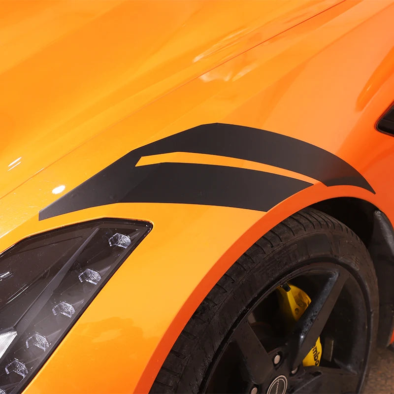 1Pair Sport Racing Side Fender Decals Car Decoration Stickers For Chevrolet Corvette C7 2014-2019 Automobile Accessories