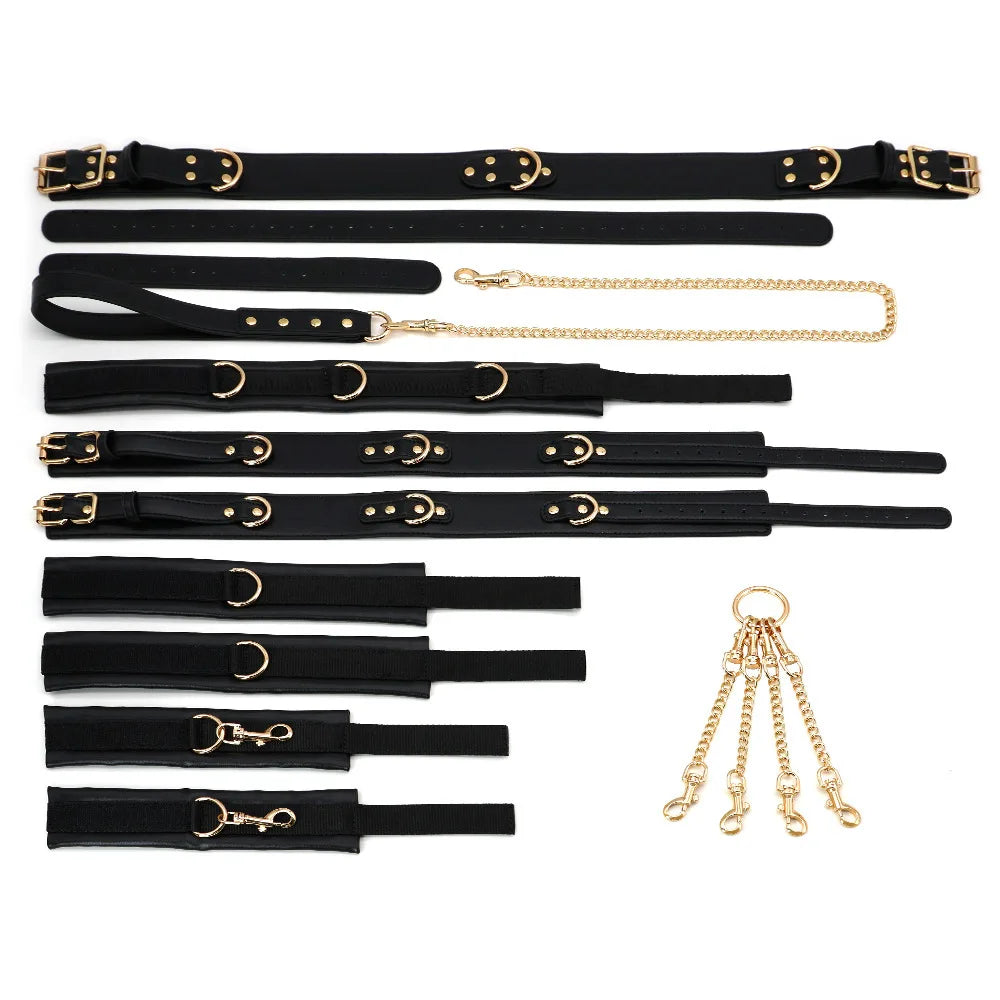Couple Body Restraint Adult Toy 18+ Handcuff Thigh Split Sex Toy BDSM Erotic SM Slave Cosplay Games Bondage Gear Fetish Harness