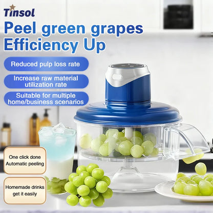 TINSOL Fully automatic grape peeler, household electric fruit peeler fruit and vegetable peeling machine fruit processing tool