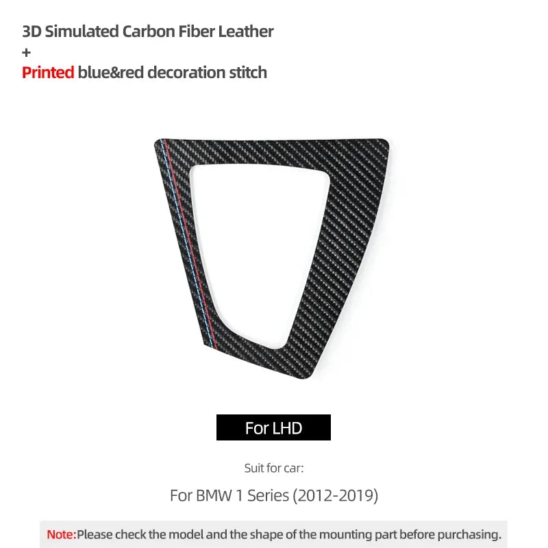 Center Console Gear Shifter Panel Trim Sticker For BMW F20 F21 2012-2019  Made of Alcantara Carbon Fiber Car Interior Accessory