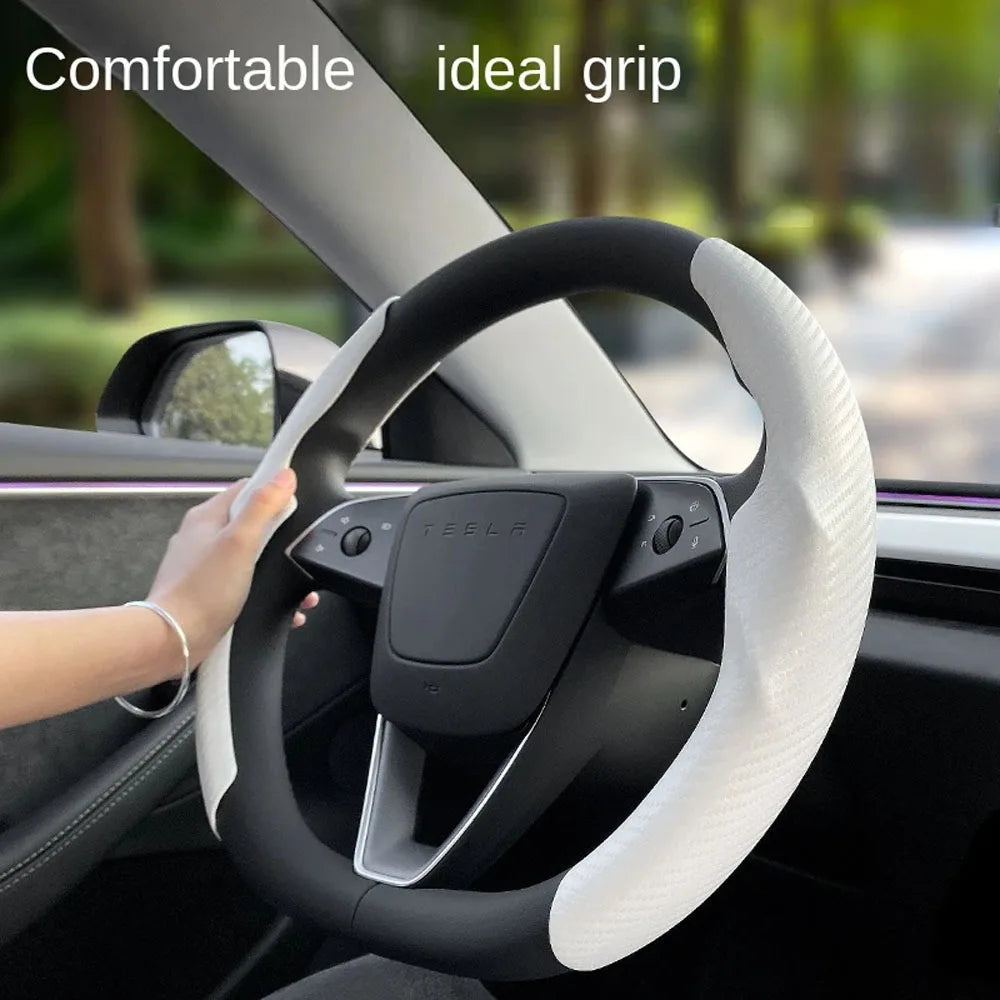 Matte White Steering Wheel Covers for Tesla Model Y Juniper Model 3 Highland Steering Wheel Cover Protector Car Accessories 2026