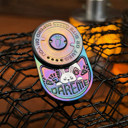 Grumpy Rabbit MIX Push Card Rhythm Stainless Steel Mechanical Ratchet EDC Decompression Toy Tide Play Fingertip Gyro Gifts